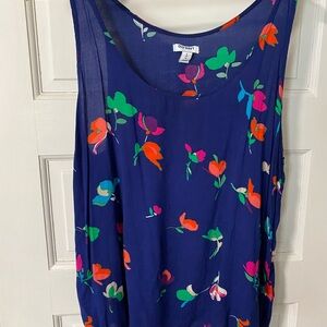 Old Navy Women's Blue Floral Tank Top